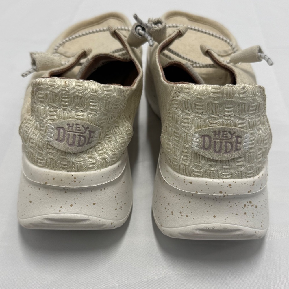 Hey Dude Wendy Peak Chambray Cream Platform Slip On Shoes Womens 9 Casual Light - Picture 5 of 8